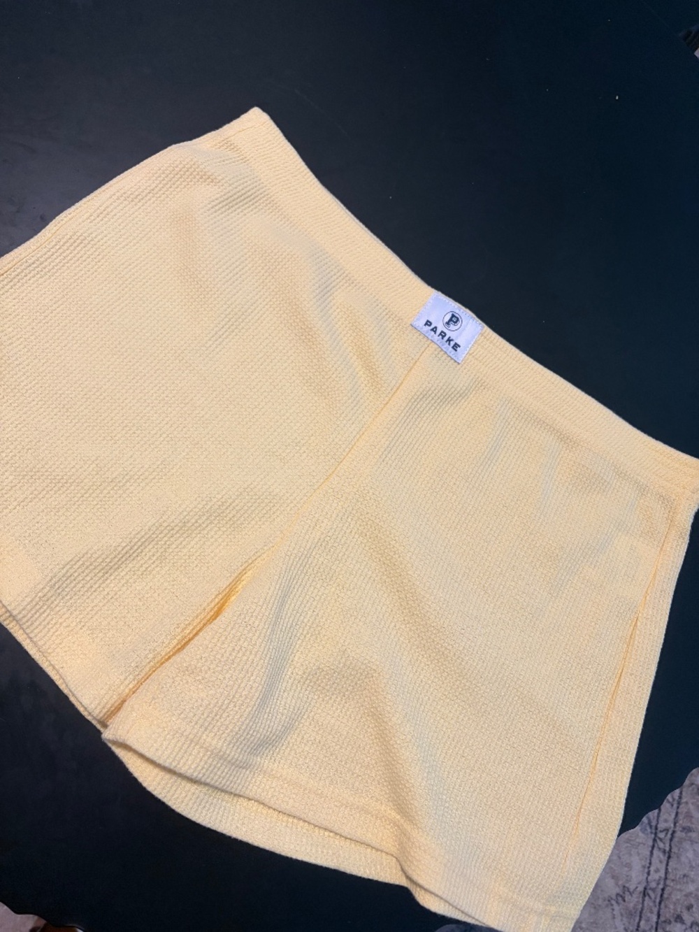 Parke Waffle Knit Yellow Shorts